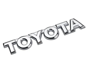 Λογότυπο μεταλλικό γράμματα χρωμίου 12x2,5cm Toyota