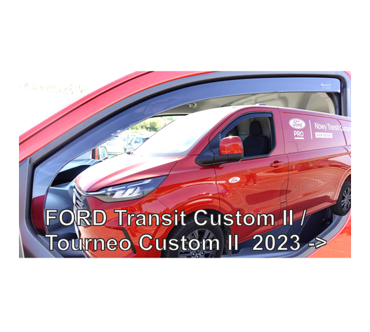 ΑΝΕΜΟΘΡΑΥΣΤΕΣ ΓΙΑ FORD TRANSIT CUSTOM / TOURNEO CUSTOM 2023+ ΖΕΥΓΑΡΙ ΑΠΟ ΕΥΚΑΜΠΤΟ ΦΙΜΕ ΠΛΑΣΤΙΚΟ HEKO - 2 ΤΕΜ.