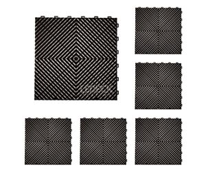 DIGITAL IQ PLASTIC FLOOR TILES 6TEM (BLACK)