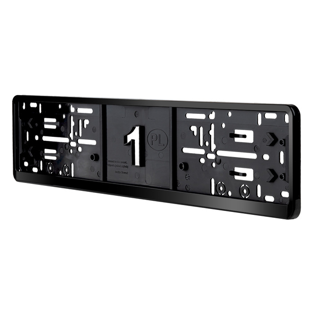 Amio - Πλαίσιο Πινακίδας Αυτοκινήτου 520x114mm Μαύρο Γυαλιστερό Piano Black για Εμπρός και Πίσω Πινακίδα - 1 τεμ. (04779/AM)