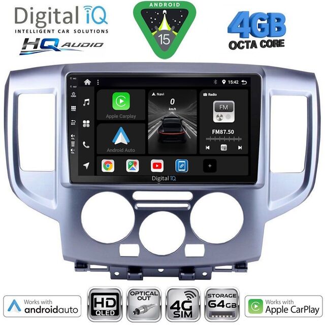 DIGITAL IQ BXK 19458SL_CPAA (9inc) MULTIMEDIA TABLET for NISSAN NV 200 mod. 2009-2020 (SILVER)