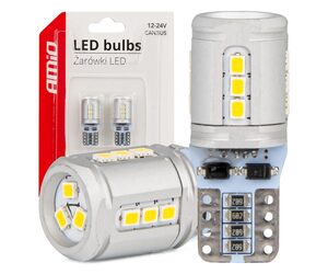 Amio - T10e W5W 12/24V 15x2016 SMD LED CAN-BUS ΛΕΥΚΟ 2ΤΕΜ. (03723/AM)
