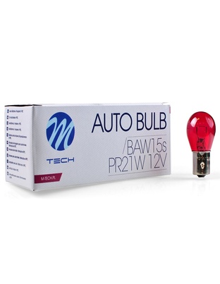 PR21 12V BAW15s 21W ΚΟΚΚΙΝΟ (ΜΟΝΟΠΟΛΙΚΟ) STANDARD 10ΤΕΜ. M-TECH