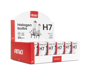 Amio Σετ Λαμπτήρων Αλογόνου H7 12V 55W με UV φίλτρο (E8) – 30 τεμ. (04399/AM)