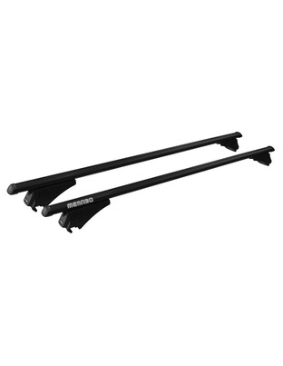 MENABO ΜΠΑΡΕΣ ΟΡΟΦΗΣ ΑΛΟΥΜΙΝΙΟΥ TIGER BLACK 118.5 cm ΣΕ ΜΑΥΡΟ ΧΡΩΜΑ ΓΙΑ Volkswagen Touareg II (7P) 5 doors 2014>2018 ΜΕ FLUSH ή RAISED RAILS - 2 ΤΕΜ. (8590/MB)