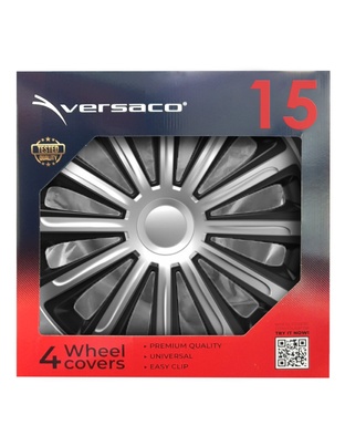 Amio - ΤΑΣΙΑ 15" HUBCAP TREND SILVER BLACK - - ΣΕΤ 4ΤΕΜ ΣΕ KOYTI (6841/AM)