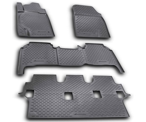 ΠΑΤΑΚΙΑ ΣΕ ΣΚΑΦΗ TPE ΛΑΣΤΙΧΟ ΓΙΑ TOYOTA LANDCRUISER 200 11/2007-2012  ΣΕ ΑΝΘΡΑΚΙ ΣΚΟΥΡΟ ΓΚΡΙ ΧΡΩΜΑ NOVLINE - 5 ΤΕΜ.