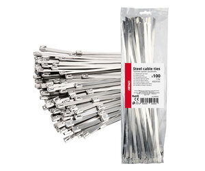 Amio - ΔΕΜΑΤΙΚΑ/ΔΕΤΙΚΑ ΚΑΛΩΔΙΩΝ TIE WRAP (ΤΑΙΡΑΠ) ΜΕΤΑΛΛΙΚΑ 7,9 x 400mm - 100 ΤΕΜ. (04326/AM)