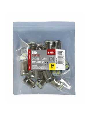 R5W BA15s 24/28V 120LM 12SMD LED x 1 CHIPS HYPER LED ΛΕΥΚΑ 20TEM.