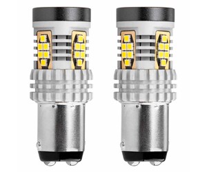 Amio - ΛΑΜΠΑΚΙΑ ΔΙΠΟΛΙΚΑ LED ΛΕΥΚΑ CAN-BUS P21/5w BAY15D 12/24V 24xSMD 3020 - 2 TEM. (02798/AM)