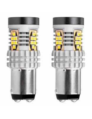 Amio - ΛΑΜΠΑΚΙΑ ΔΙΠΟΛΙΚΑ LED ΛΕΥΚΑ CAN-BUS P21/5w BAY15D 12/24V 24xSMD 3020 - 2 TEM. (02798/AM)