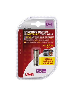 ΣΥΝΔΕΣΜΟΣ ΑΕΡΑ ΜΕΤΑΛΛΙΚΟΣ  D-1 6mm max 25BAR LAMPA - 1 ΤΕΜ.