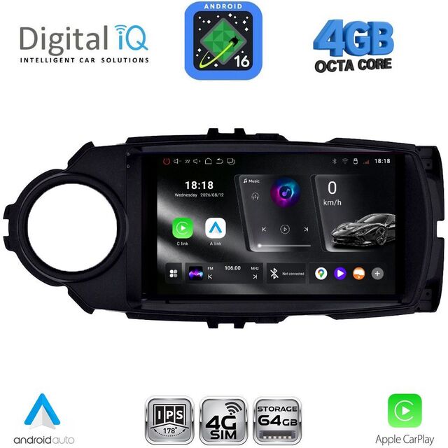 DIGITAL IQ RTG 6737FL_CPA (9inc) MULTIMEDIA TABLET for TOYOTA YARIS mod. 2015-2020