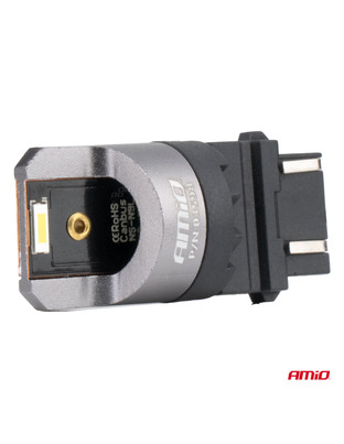 Amio - ΛΑΜΠΑΚΙΑ P27/7W 3157 12/24V 6.000K 2xSMD LED FULL CAN-BUS ΛΕΥΚΟ PRO SERIES - 2 Τεμ. (03598/AM)