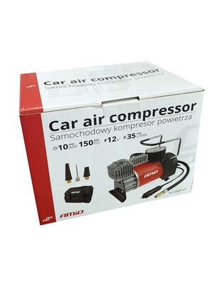 Amio - Κομπρεσέρ Αέρα Μεταλλικό τάση λειτουργίας 12V πίεση 150PSI (10BAR) παροχή 35L/min μήκος καλωδίου 300cm υλικό Μέταλλο για Επιβατικά Αυτοκίνητα - 1 τεμ. (01135/AM)