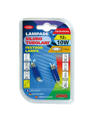 ΛΑΜΠΑΚΙΑ ΜΩΒ ΣΩΛΗΝΩΤΑ 12V/C10W 35mm