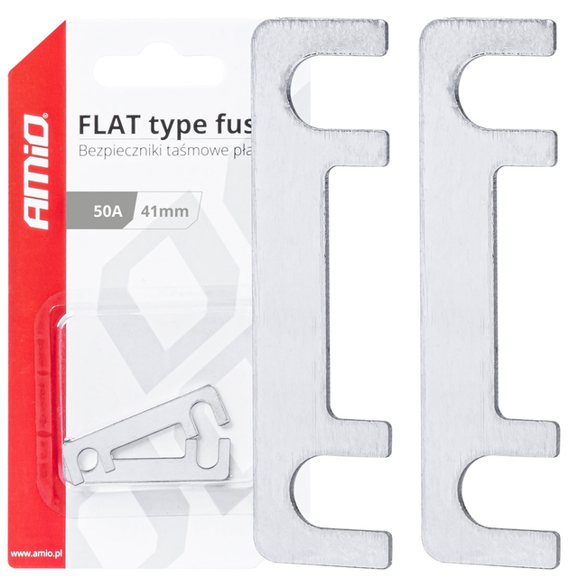 Amio - ΑΣΦΑΛΕΙΕΣ FLAT 41mm 50A - 2 Τεμ. (03491/AM)
