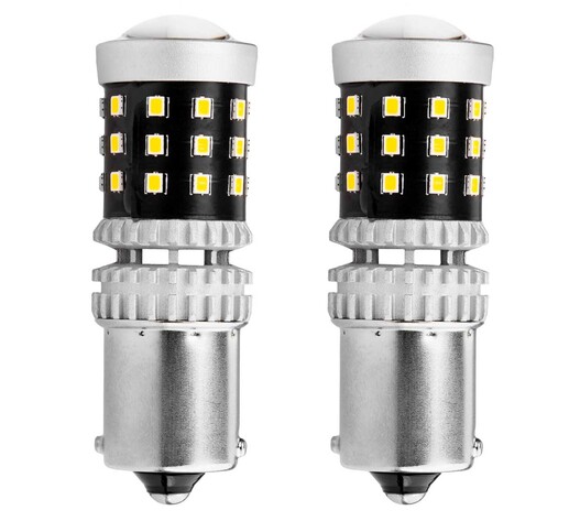 Amio - ΛΑΜΠΑΚΙΑ ΜΟΝΟΠΟΛΙΚΑ LED ΛΕΥΚΑ CAN-BUS P21W BA15S 1156 39xSMD 2016 - 2 TEM. (02799/AM)