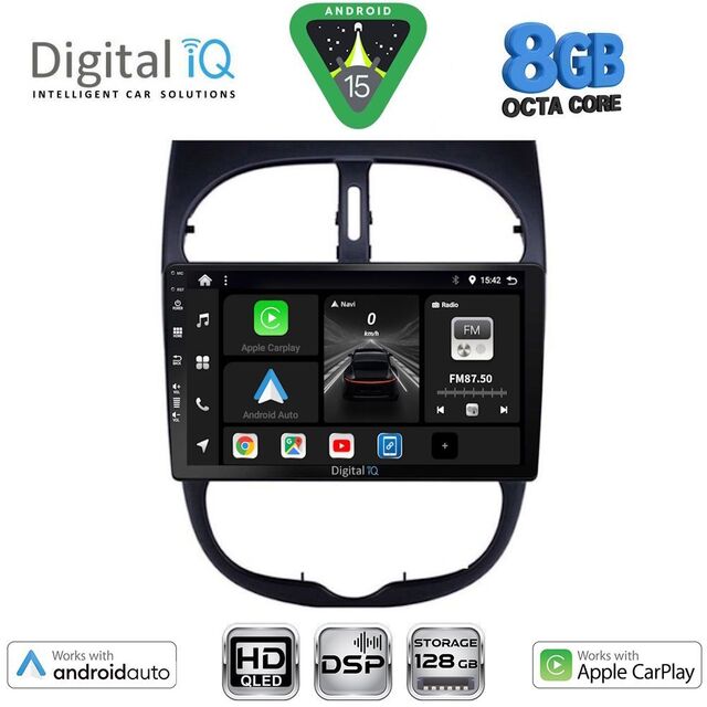 DIGITAL IQ BXF 7506_CPAA (9inc) MULTIMEDIA TABLET for PEUGEOT 206 mod. 1998-2006