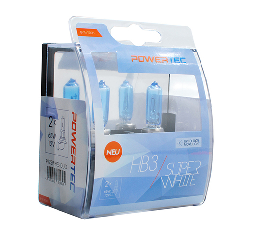 HB3 12V 65W 3.450K P20d POWERTECK SUPERWHITE 2ΤΕΜ.