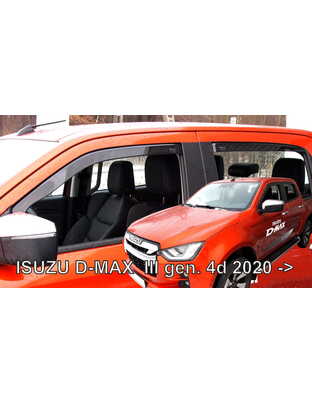 ΑΝΕΜΟΘΡΑΥΣΤΕΣ ΓΙΑ ISUZU D-MAX 4D 2020+  ΣΕΤ ΑΥΤΟΚΙΝΗΤΟΥ ΑΠΟ ΕΥΚΑΜΠΤΟ ΦΙΜΕ ΠΛΑΣΤΙΚΟ HEKO - 4 ΤΕΜ.