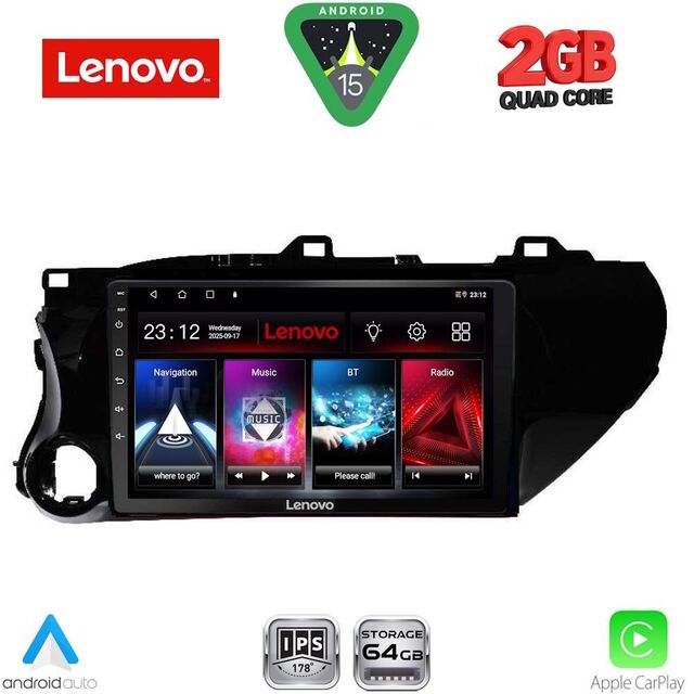 LENOVO LVD 2721_CPA (10inc) MULTIMEDIA TABLET for TOYOTA HILUX mod. 2017-2026