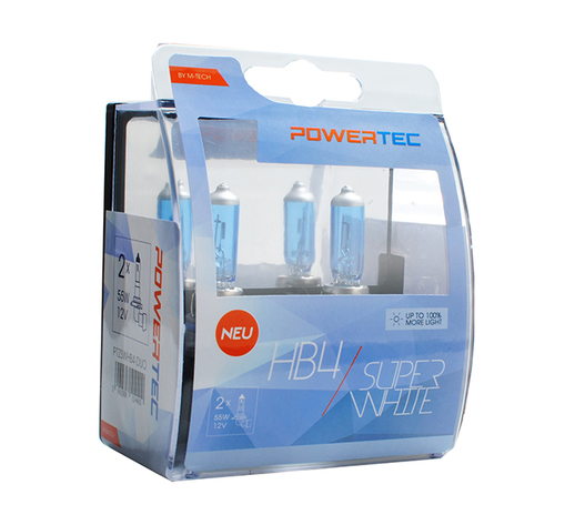 HB4 12V 55W 3.450K P22d POWERTECK SUPERWHITE 2ΤΕΜ.