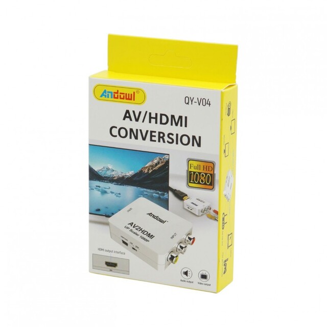 ANDOWL ΜΕΤΑΤΡΟΠΕΑΣ RCA FEMALE ΣΕ HDMI FEMALE AV/HDMI QY-V04