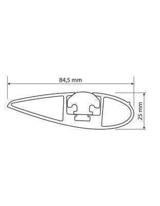 ΜΠΑΡΕΣ ΟΡΟΦΗΣ ΑΛΟΥΜΙΝΙΟΥ RAIL BAR STANDARD 85cm 2ΤΕΜ. ΜΕ ΚΛΕΙΔΙ