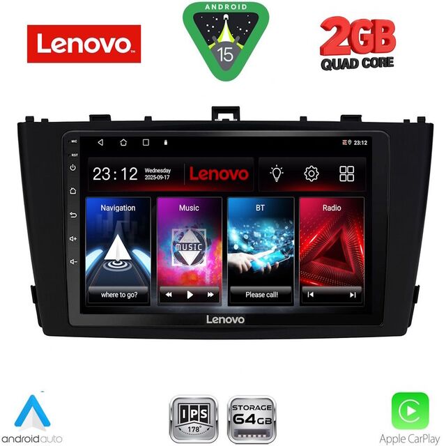 LENOVO LVD 2705BL_CPA (9inc) MULTIMEDIA TABLET for TOYOTA AVENSIS (T27) mod. 2009-2015 (BLACK)