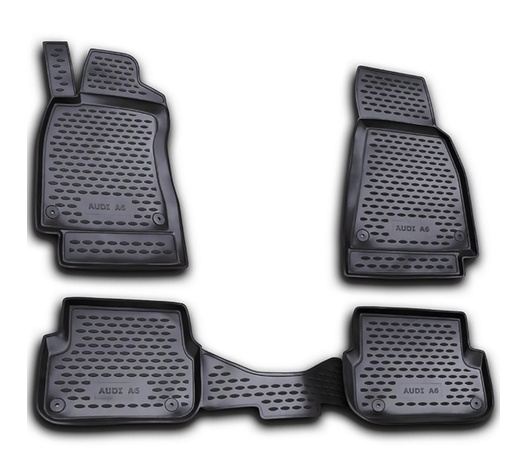 ΠΑΤΑΚΙΑ ΣΕ ΣΚΑΦΗ TPE ΛΑΣΤΙΧΟ ΓΙΑ AUDI A6 C6 2006-2011  ΣΕ ΜΑΥΡΟ ΧΡΩΜΑ NOVLINE - 4 ΤΕΜ.