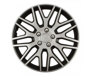 Amio - ΤΑΣΙΑ 16" DAKAR NC ΑΣΗΜΙ ΜΑΥΡΟ - ΣΕΤ 4ΤΕΜ ΣΕ KOYTI (8514/AM)