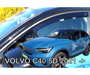 ΑΝΕΜΟΘΡΑΥΣΤΕΣ ΓΙΑ VOLVO C40 5D 2021+ ΣΕΤ ΑΥΤΟΚΙΝΗΤΟΥ ΑΠΟ ΕΥΚΑΜΠΤΟ ΦΙΜΕ ΠΛΑΣΤΙΚΟ HEKO - 4 ΤΕΜ.
