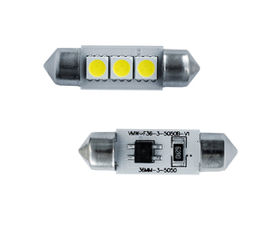ΛΑΜΠΑΚΙΑ ΠΛΑΦΟΝΙΕΡΑΣ C5W 12V 36mm ΛΕΥΚΟ 3microled 2ΤΕΜ.