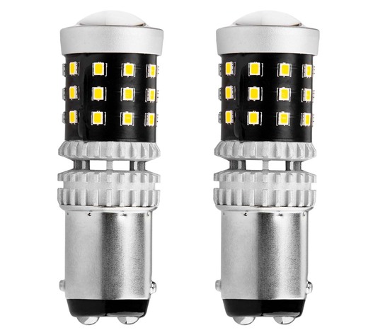 Amio - ΛΑΜΠΑΚΙΑ ΔΙΠΟΛΙΚΑ LED ΛΕΥΚΑ CAN-BUS P21/5w BAY15D 12/24V 39xSMD 2016 - 2 TEM. (02800/AM)