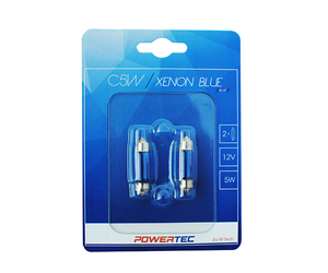 ΛΑΜΠΑΚΙΑ ΠΛΑΦΟΝΙΕΡΑΣ C5W 12V 5W SV8,5-8 11x36mm POWERTEC XENON BLUE 2ΤΕΜ.