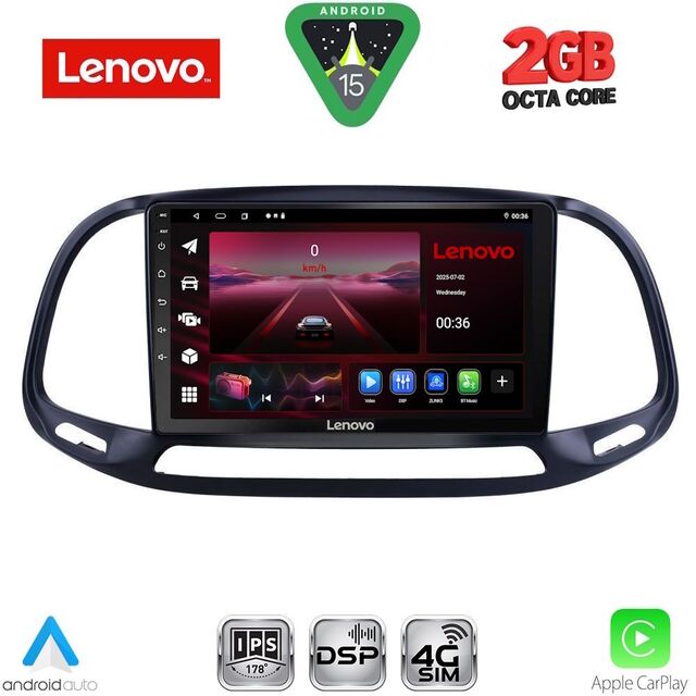 LENOVO LVF 5138_CPA (9inc) MULTIMEDIA TABLET for FIAT DOBLO – OPEL COMBO mod. 2015-2018