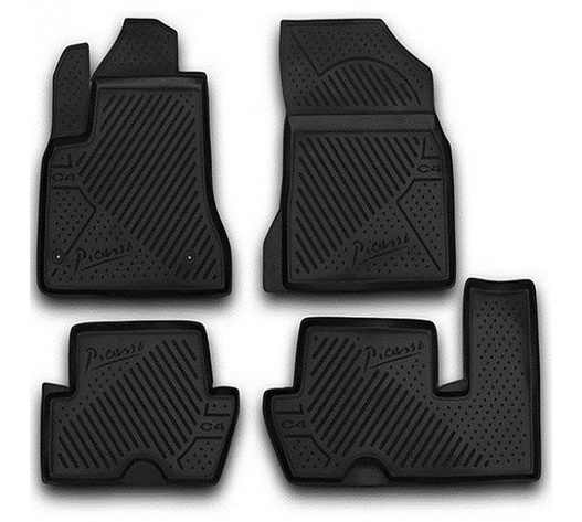 ΠΑΤΑΚΙΑ ΣΕ ΣΚΑΦΗ TPE ΛΑΣΤΙΧΟ ΓΙΑ CITROEN C4 PICASSO 5D 2007-2013  ΣΕ ΜΑΥΡΟ ΧΡΩΜΑ NOVLINE - 4 ΤΕΜ.