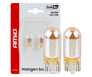 Amio – Λάμπες Αλογόνου WY5W W2.1x9.5d Καρφωτές 12V 5W Πορτοκαλί Lumitec για Φλας & Καθαρή Σήμανση – Σετ 2 Τεμ. (04626/AM)