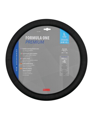 Lampa Κάλυμμα Τιμονιού Αυτοκινήτου Formula One 40-42εκ. Άοσμο Αντιιδρωτικό Ευρείας κάλυψης Μαύρο 1-τεμ. (L3298.5)