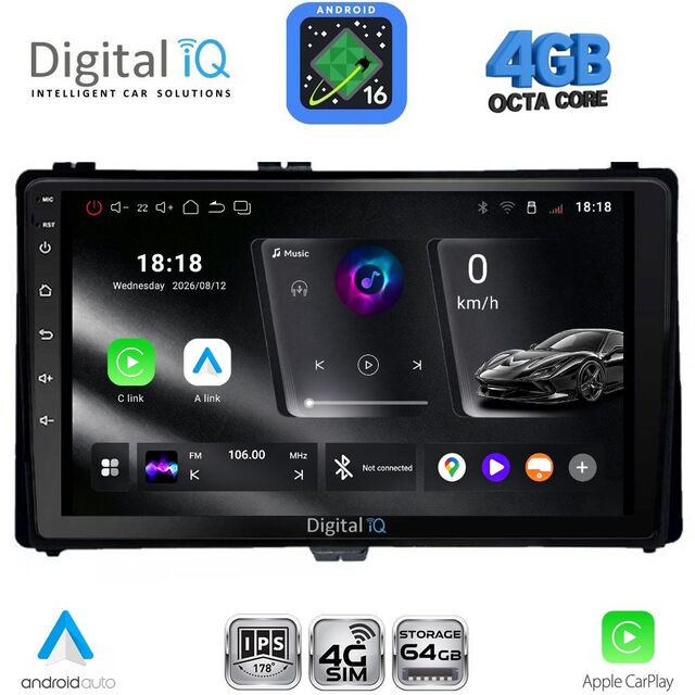 DIGITAL IQ RTG 6703A_CPA (9inc) MULTIMEDIA TABLET for TOYOTA AURIS mod. 2015-2021 – AYGO X mod. 2022-2026 – COROLLA mod. 2017-2019