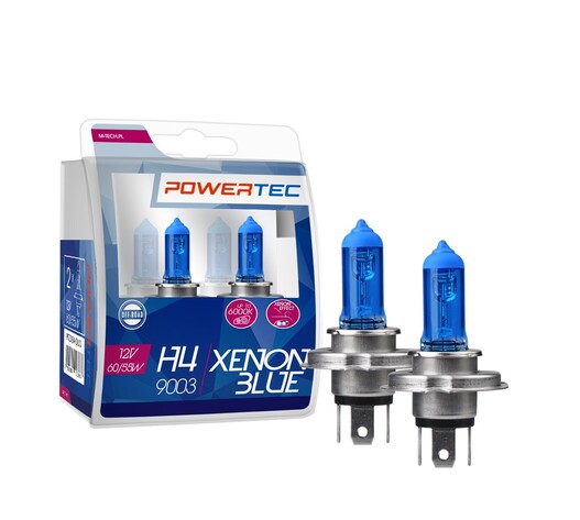 H4 12V 60/55W P43t 5.000K POWERTEC XENON BLUE M-TECH -  2ΤΕΜ.