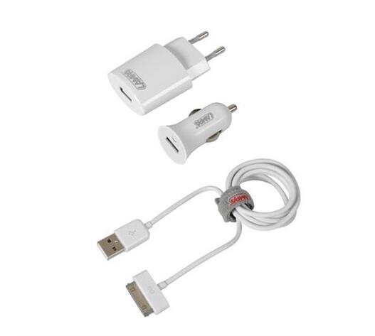 Καλώδιο Φορτισης / Συγχρονισμού USB για Apple 100cm 30pin με αντάπτορα USB αναπτήρα 12V/24V και αντάπτορα 220V