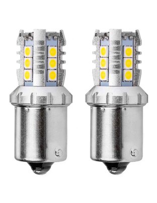 Amio - R5W/R10W P21W BA15S 12/24V 16xSMD 3030 LED ΛΕΥΚΟ CAN-BUS 2ΤΕΜ. (02796/AM)
