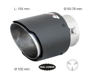 ΑΚΡΟ ΕΞΑΤΜΙΣΗΣ REAL CARBON 50-76mm ΣΤΡΟΓΓΥΛΟ