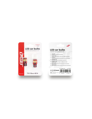 Amio - Λάμπες LED T10 W5W 12V 2.2W CAN-BUS 18xSMD4014 Λευκό Φως 5600K 12x23mm για Φώτα Θέσης Πινακίδας και Εσωτερικό Φωτισμό Αυτοκινήτου - 1 σετ (01286/AM)