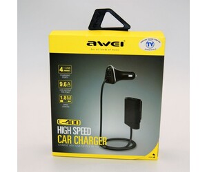 ΓΡΗΓΟΡΟΣ ΦΟΡΤΙΣΤΗΣ ΑΥΤΟΚΙΝΗΤΟΥ ΜΕ 4 ΘΥΡΕΣ USB 2.4A PH-AN-400