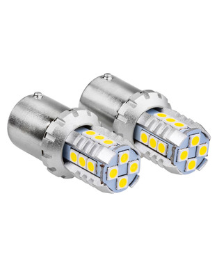 Amio - R5W/R10W P21W BA15S 12/24V 16xSMD 3030 LED ΛΕΥΚΟ CAN-BUS 2ΤΕΜ. (02796/AM)