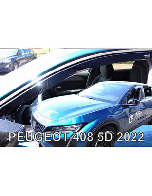 ΑΝΕΜΟΘΡΑΥΣΤΕΣ ΓΙΑ PEUGEOT 408 5D 2022+ - ΖΕΥΓΑΡΙ ΑΥΤΟΚΙΝΗΤΟΥ ΑΠΟ ΕΥΚΑΜΠΤΟ ΦΙΜΕ ΠΛΑΣΤΙΚΟ HEKO - 2 ΤΕΜ.
