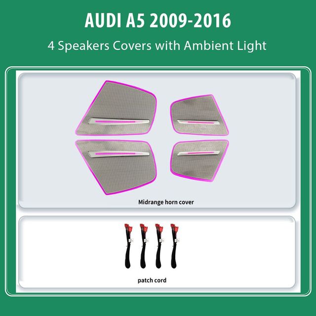 DIQ AMBIENT AUDI A5 ADPJ29 (Digital iQ Ambient Light for AUDI A5 mod. 2009-2016, 4 Speakers Covers)